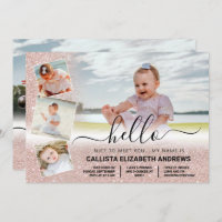 Roos Gold Glitter Ombre Birth Foto Collage