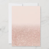 Roos gold glitter ombre blush script chic bruiloft kaart (Achterkant)