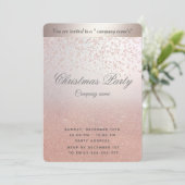 Roos gold glitter ombre business kerstparty kaart (Staand voorkant)