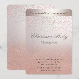 Roos gold glitter ombre business kerstparty kaart