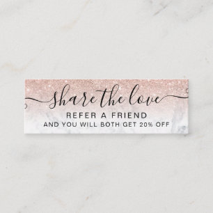 Roos gold glitter ombre marmer marble chic verwijz mini visitekaartje