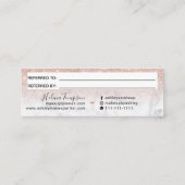 Roos gold glitter ombre marmer marble chic verwijz mini visitekaartje (Achterkant)
