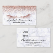 Roos Gold Glitter Ombre Marmeren Wenkbrauw Wimper Visitekaartje (Voorkant / Achterkant)