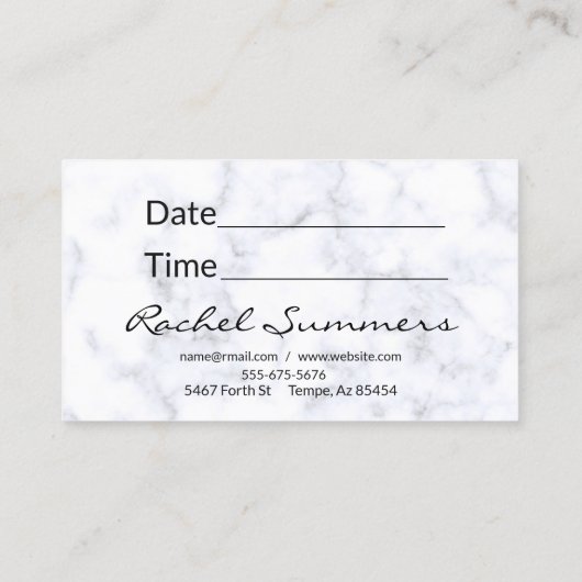 Roos Gold Glitter Ombre Marmeren Wenkbrauw Wimper Visitekaartje (Achterkant)