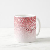 Roos Gold Glitter Ombre Modern Monogram Koffiemok (Voorkant rechts)