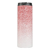 Roos Gold Glitter Ombre Modern Monogram Thermosbeker (Achterkant)