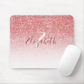 Roos Gold Glitter Ombre Monogram Muismat (Met muis)