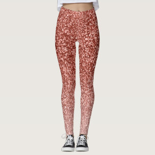 Roos Gold Glitter Ombre Pink Kijk Yoga Pants Leggings