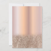 Roos Gold Glitter Ombre Quinceañera Kaart (Achterkant)