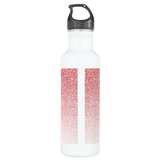 Roos Gold Glitter Ombre Script Monogram Waterfles (Achterkant)