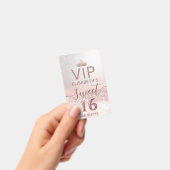 Roos gold glitter ombre script Sweet 16 VIP Badge (Handheld)