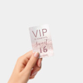 Roos gold glitter ombre script Sweet 16 VIP Badge (Handheld)