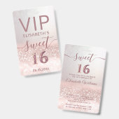 Roos gold glitter ombre script Sweet 16 VIP Badge (Voor- en achterkant)