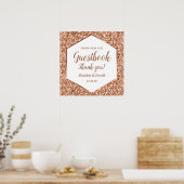 Roos Gold Glitter ondertekenen ons gebarentaal voo Poster (Keuken)