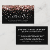 Roos Gold Glitter Online Store Black Visitekaartje (Voorkant / Achterkant)