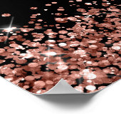 Roos Gold Glitter op Black 50th Birthday Welkom Poster (Hoek)