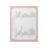 Roos Gold Glitter Pageant Packing Checklist Notitieblok (Linkerzijde)
