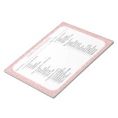 Roos Gold Glitter Pageant Packing Checklist Notitieblok (Schuin)