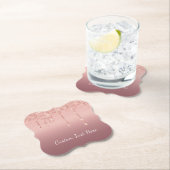 Roos Gold Glitter Paper Onderzetter met aangepaste (Insitu)