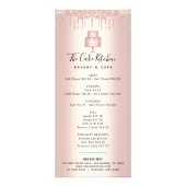 Roos Gold Glitter Pastry Chef Menu (Voorkant)