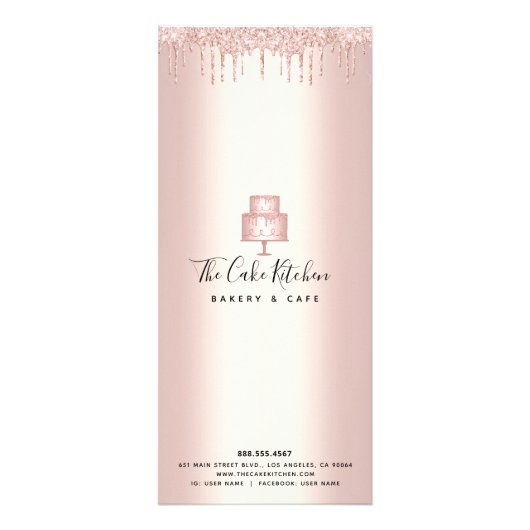 Roos Gold Glitter Pastry Chef Menu (Achterkant)