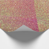 Roos Gold Glitter Pattern Wrapping Paper Cadeaupapier (Hoek)