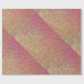 Roos Gold Glitter Pattern Wrapping Paper Cadeaupapier (Vlak)