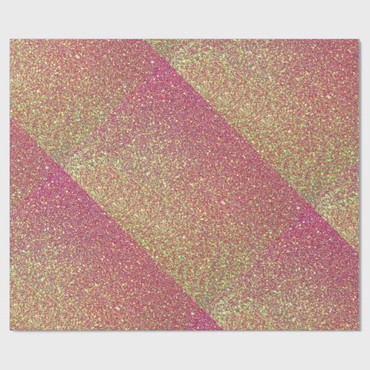 Roos Gold Glitter Pattern Wrapping Paper Cadeaupapier (Vlak)
