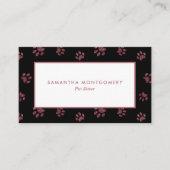 Roos Gold Glitter Paw Print Pet Sitter Visitekaartje (Voorkant)