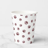 Roos Gold Glitter Paw Printerpartij Papieren Bekers (Achterkant)