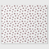 Roos Gold Glitter Paw Printerpatroon Cadeaupapier (Vlak)