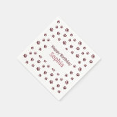 Roos Gold Glitter Paw Prints Pet Birthday Party Servet (Hoek)