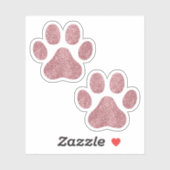Roos Gold Glitter Paw Prints Pet Lover Sticker (Vel)