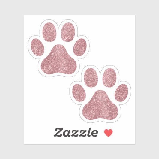 Roos Gold Glitter Paw Prints Pet Lover Sticker (Vel)