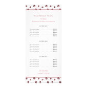 Roos Gold Glitter Paw Prints Pet Salon Services Reclamekaart (Achterkant)