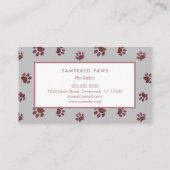 Roos Gold Glitter Paw Prints Pet Salon Visitekaartje (Achterkant)