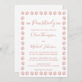 Roos Gold Glitter Paw Prints Weddenschap Kaart (Voorkant / Achterkant)