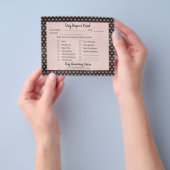 Roos Gold Glitter Paws Dog Grooming Report Kaart (Hand)