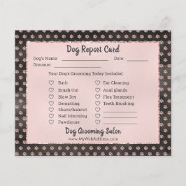 Roos Gold Glitter Paws Dog Grooming Report Kaart