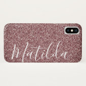 Roos Gold Glitter - Persoonlijk naamscript Case-Mate iPhone Case (Achterkant (horizontaal))