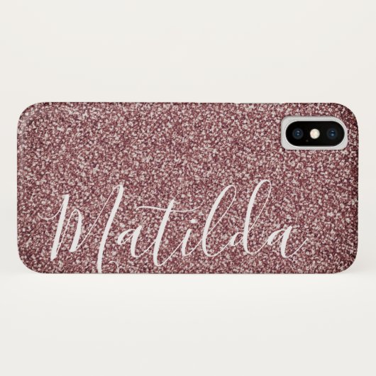 Roos Gold Glitter - Persoonlijk naamscript Case-Mate iPhone Case (Achterkant (horizontaal))