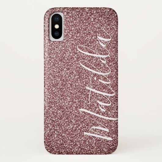 Roos Gold Glitter - Persoonlijk naamscript Case-Mate iPhone Case (Achterkant)