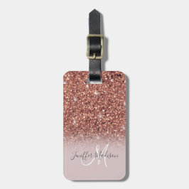 Roos gold glitter Persoonlijke naam Bagagelabel