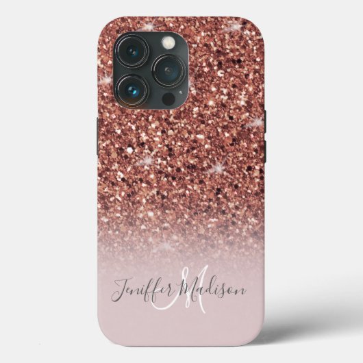 Roos gold glitter Persoonlijke naam Case-Mate iPhone Case (Achterkant)