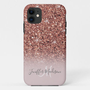 Roos gold glitter Persoonlijke naam Case-Mate iPhone Case