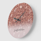 Roos gold glitter Persoonlijke naam Grote Klok (Hoek)