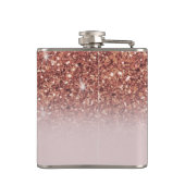 Roos gold glitter Persoonlijke naam Heupfles (Achterkant)