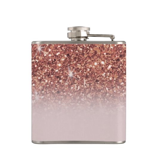 Roos gold glitter Persoonlijke naam Heupfles (Achterkant)