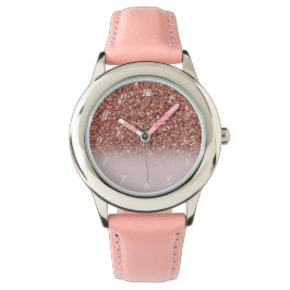 Roos gold glitter Persoonlijke naam Horloge
