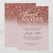 Roos gold glitter Persoonlijke naam Kaart (Voorkant / Achterkant)